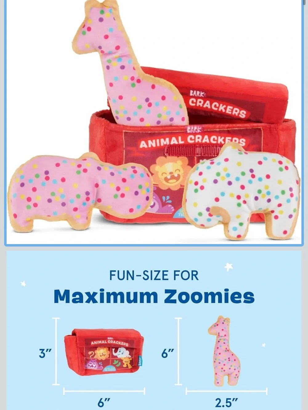Bark Animal Crackers Plush Toy Set